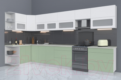 Готовая кухня Интерлиния Мила Матте 1.5x4.0 Б левая