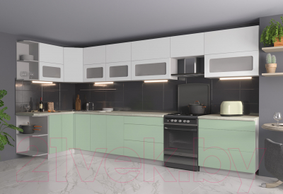 Готовая кухня Интерлиния Мила Матте 1.5x4.0 Б левая