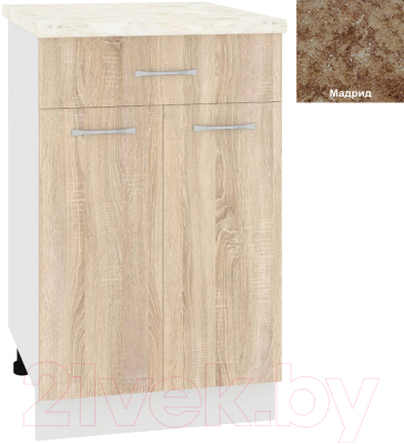 Шкаф-стол кухонный Кортекс-мебель Корнелия Лира НШ50р1ш - фото