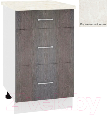 Шкаф-стол кухонный Кортекс-мебель Корнелия Лира НШ50р3ш - фото