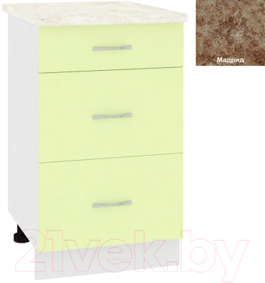 Шкаф-стол кухонный Кортекс-мебель Корнелия Лира НШ50р3ш - фото