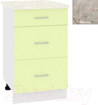 Шкаф-стол кухонный Кортекс-мебель Корнелия Лира НШ50р3ш - фото