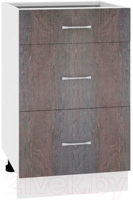 Шкаф-стол кухонный Кортекс-мебель Корнелия Лира НШ50р3ш без столешницы - фото