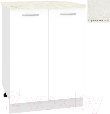 Шкаф-стол кухонный Кортекс-мебель Корнелия Лира НШ60р (белый/королевский опал) - фото