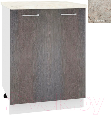 Шкаф-стол кухонный Кортекс-мебель Корнелия Лира НШ60р (береза/марсель) - фото