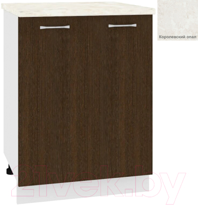Шкаф-стол кухонный Кортекс-мебель Корнелия Лира НШ60р (венге/королевский опал) - фото
