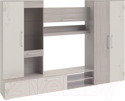 Стенка ТриЯ Мишель (ясень шимо/сатин матовый) - фото