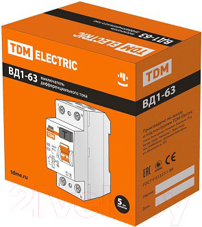 Устройство защитного отключения TDM ВД1-63-2Р-40А-30мА / SQ0203-0013