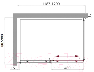 Душевой уголок BelBagno UNO-AH-1-120/90-C-Cr