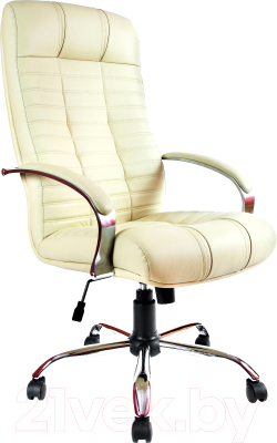 Кресло офисное Деловая обстановка Атлант Хром ХН кожа люкс - фото