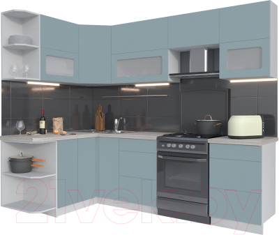 Готовая кухня Интерлиния Мила Матте 1.5x2.5 Б левая - фото