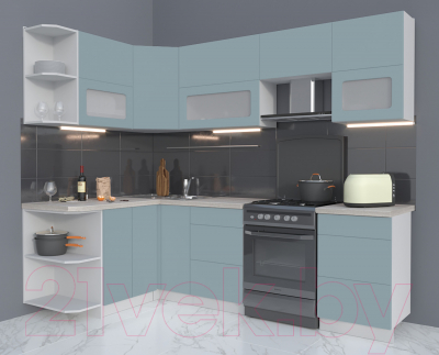 Готовая кухня Интерлиния Мила Матте 1.5x2.5 Б левая