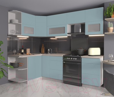 Готовая кухня Интерлиния Мила Матте 1.5x2.5 Б левая