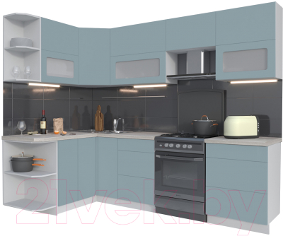 Готовая кухня Интерлиния Мила Матте 1.5x2.6 Б левая - фото