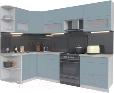 Готовая кухня Интерлиния Мила Матте 1.5x2.7 Б левая - фото