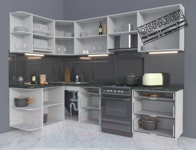 Готовая кухня Интерлиния Мила Матте 1.5x2.7 Б левая