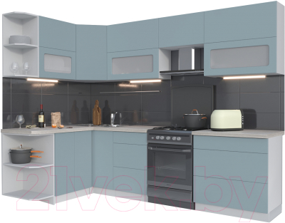 Готовая кухня Интерлиния Мила Матте 1.5x2.8 Б левая - фото