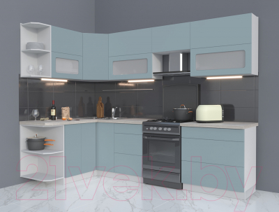 Готовая кухня Интерлиния Мила Матте 1.5x2.8 Б левая