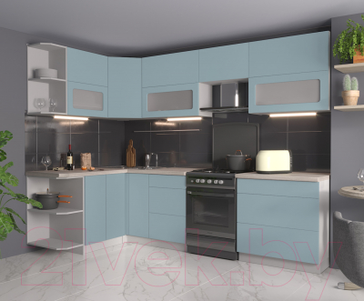 Готовая кухня Интерлиния Мила Матте 1.5x2.8 Б левая