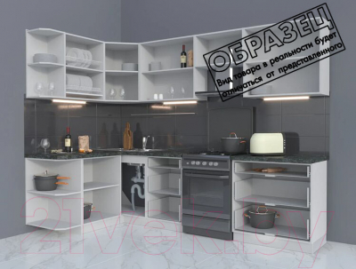 Готовая кухня Интерлиния Мила Матте 1.5x2.8 Б левая