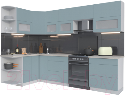 Готовая кухня Интерлиния Мила Матте 1.5x2.9 Б левая - фото