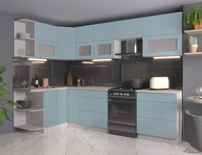 Готовая кухня Интерлиния Мила Матте 1.5x2.9 Б левая