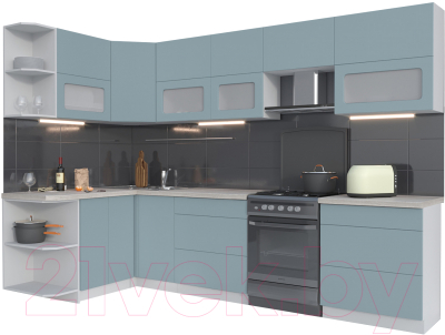 Готовая кухня Интерлиния Мила Матте 1.5x3.0 Б левая - фото