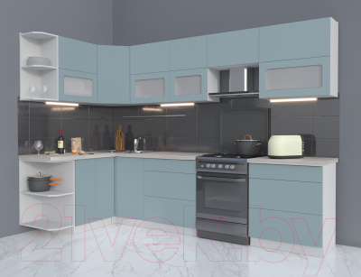 Готовая кухня Интерлиния Мила Матте 1.5x3.0 Б левая