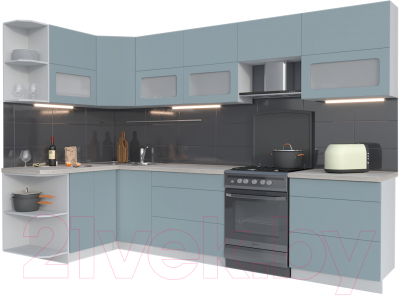 Готовая кухня Интерлиния Мила Матте 1.5x3.1 Б левая - фото