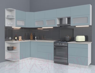 Готовая кухня Интерлиния Мила Матте 1.5x3.1 Б левая