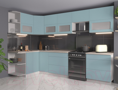 Готовая кухня Интерлиния Мила Матте 1.5x3.1 Б левая