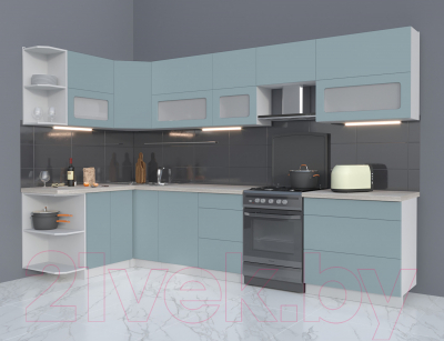 Готовая кухня Интерлиния Мила Матте 1.5x3.3 Б левая