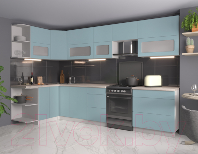 Готовая кухня Интерлиния Мила Матте 1.5x3.3 Б левая