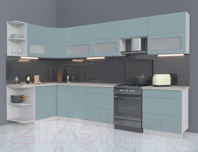 Готовая кухня Интерлиния Мила Матте 1.5x3.4 Б левая