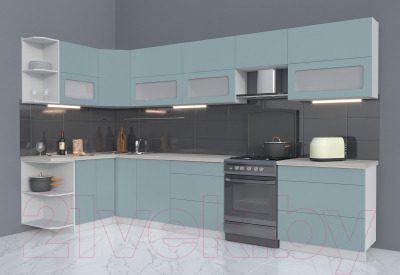 Готовая кухня Интерлиния Мила Матте 1.5x3.5 Б левая