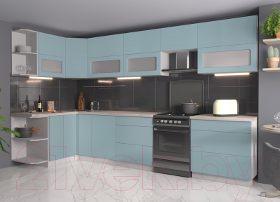 Готовая кухня Интерлиния Мила Матте 1.5x3.5 Б левая