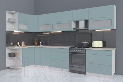 Готовая кухня Интерлиния Мила Матте 1.5x3.6 Б левая