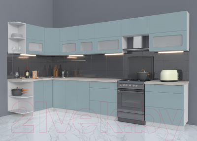 Готовая кухня Интерлиния Мила Матте 1.5x3.7 Б левая