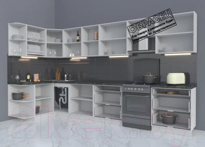 Готовая кухня Интерлиния Мила Матте 1.5x3.7 Б левая