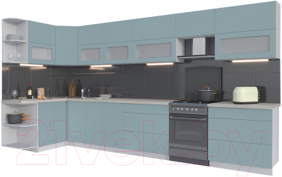 Готовая кухня Интерлиния Мила Матте 1.5x4.0 Б левая - фото