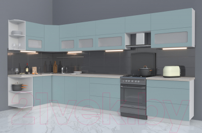 Готовая кухня Интерлиния Мила Матте 1.5x4.0 Б левая