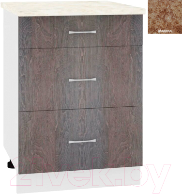 Шкаф-стол кухонный Кортекс-мебель Корнелия Лира НШ60р3ш - фото