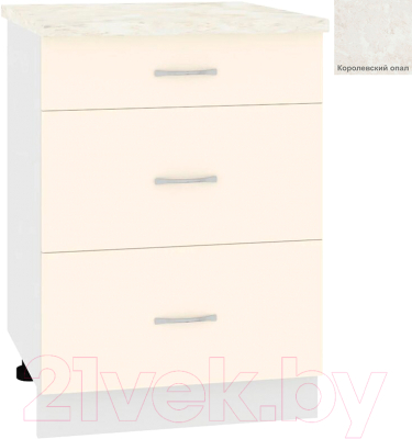 Шкаф-стол кухонный Кортекс-мебель Корнелия Лира НШ60р3ш - фото