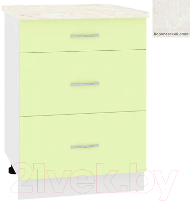 Шкаф-стол кухонный Кортекс-мебель Корнелия Лира НШ60р3ш - фото