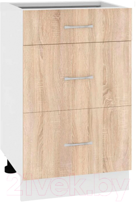 Шкаф-стол кухонный Кортекс-мебель Корнелия Лира НШ60р3ш без столешницы - фото