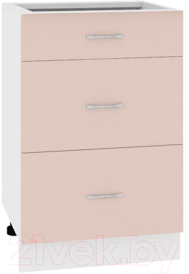 Шкаф-стол кухонный Кортекс-мебель Корнелия Лира НШ60р3ш без столешницы - фото