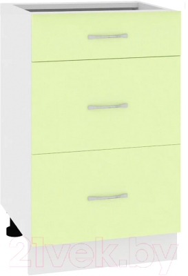 Шкаф-стол кухонный Кортекс-мебель Корнелия Лира НШ60р3ш без столешницы - фото