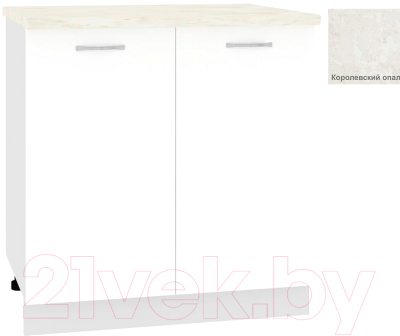 Шкаф-стол кухонный Кортекс-мебель Корнелия Лира НШ80р (белый/королевский опал) - фото