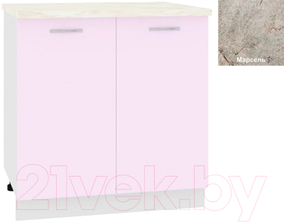 Шкаф-стол кухонный Кортекс-мебель Корнелия Лира НШ80р (сирень/марсель) - фото