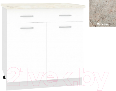 Шкаф-стол кухонный Кортекс-мебель Корнелия Лира НШ80р1ш - фото